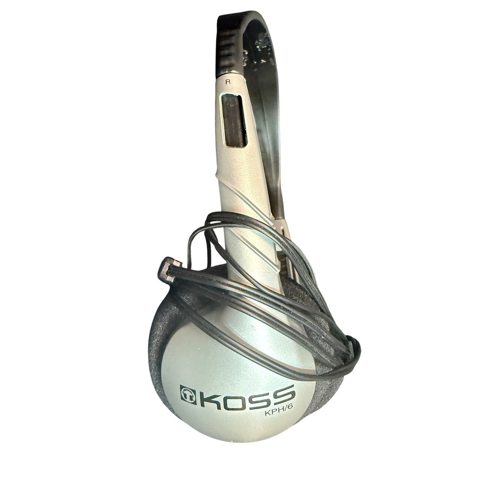 VTG Koss KPH6 Wired On-Ear Headphones Silver Black 3.5mm Jack Retro Y2K 90s